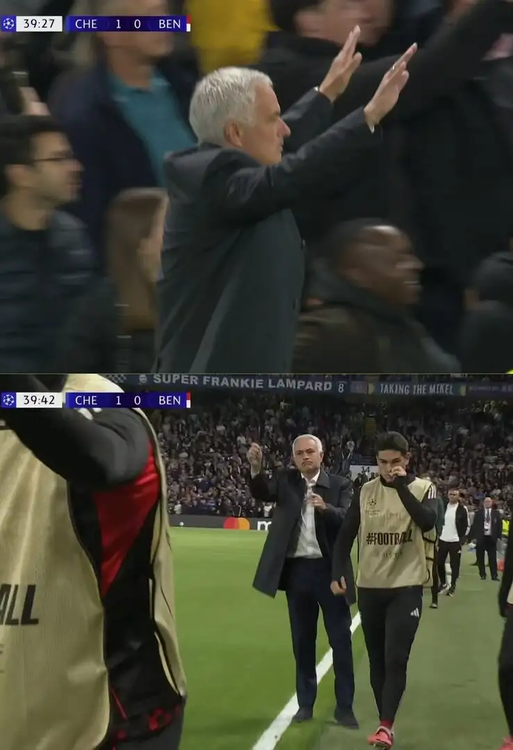 Mourinho intervenes, urges Benfica fans to stop throwing objects at Enzo Fernández