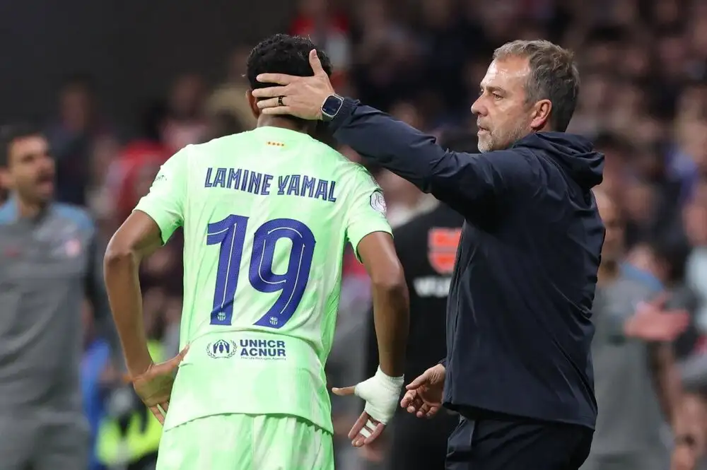 Hansi Flick hails Lamine Yamal as an "absolute genius," rejects Musiala–Wirtz comparisons