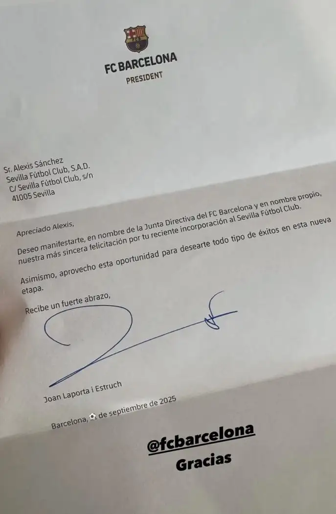 Barcelona send letter to Alexis Sánchez after Sevilla signing, hours before La Liga clash