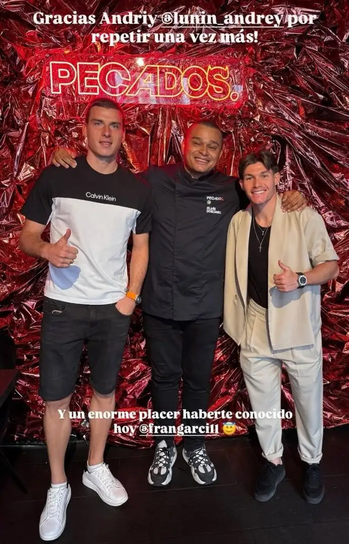 Fran García and Andriy Lunin share a calm dinner in Madrid — Real Madrid chemistry thriving off the pitch