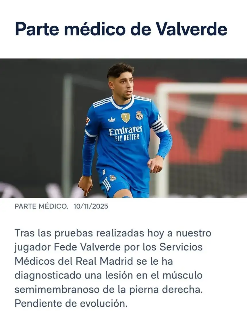 Federico Valverde suffers right hamstring blow - semimembranosus injury rattles Real Madrid