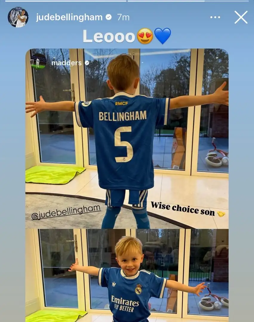 Maddison’s son wears Bellingham’s kit - a wholesome moment bridging Spurs and Real Madrid