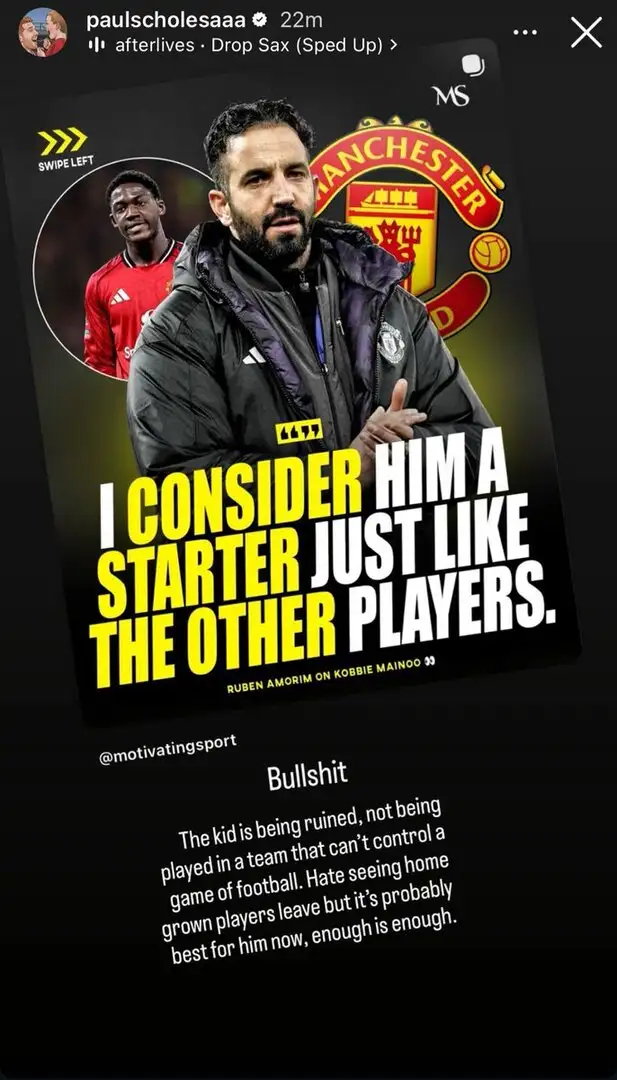 Scholes’ alleged IG blast at Ruben Amorim over Kobbie Mainoo ignites Manchester United storm