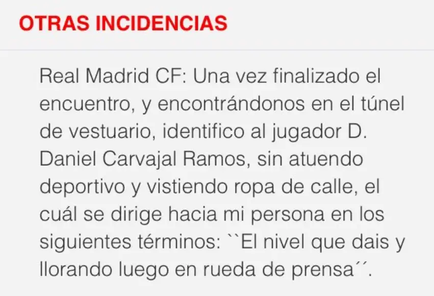 Carvajal’s alleged jibe to referee sparks storm - the report shows the officials got the big calls right