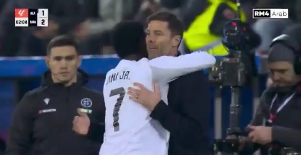 Xabi Alonso cools talk after embrace with Vinicius Jr., says dressing room is united amid outside noise