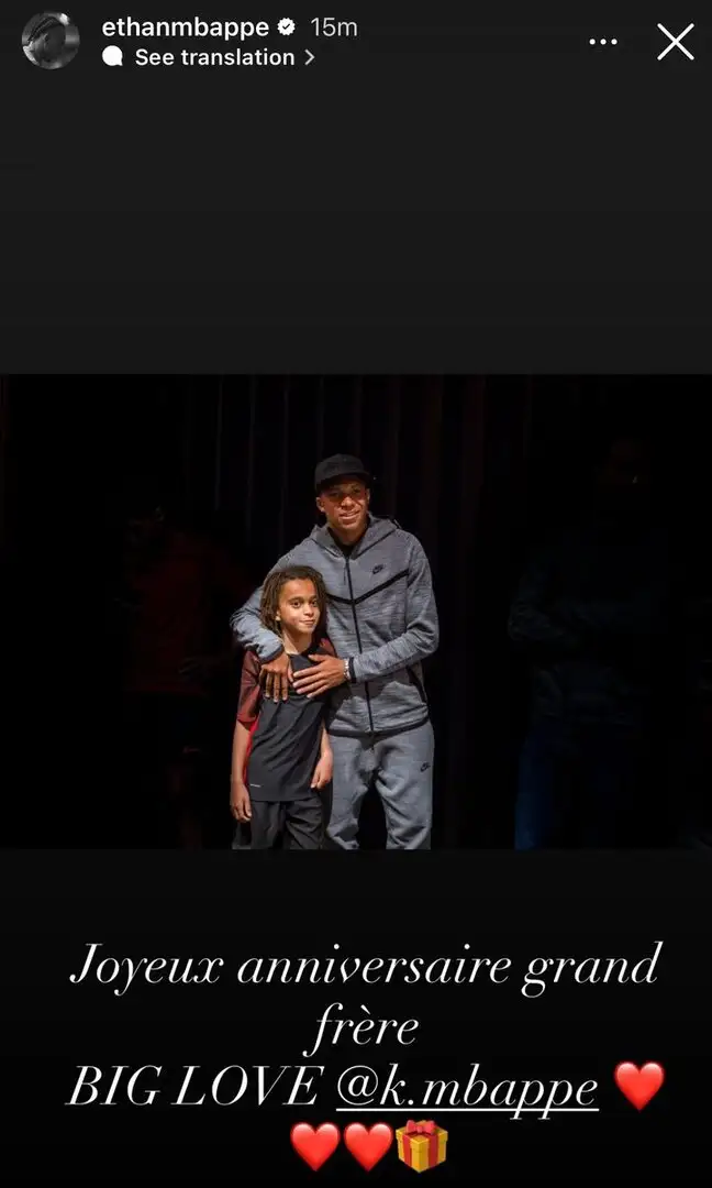 Ethan Mbappé wishes Kylian a happy 27th birthday on Instagram as Real Madrid star shines