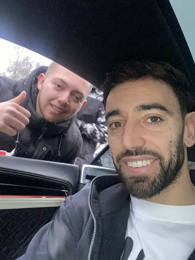 Bruno Fernandes seen at Carrington as recovery drags - return date still unknown