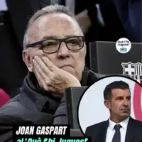 Gaspart draws the line: no greeting for Luis Figo at Montjuïc today photo