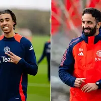 Leny Yoro says he thrives in a back three - but is just as calm in a back four photo