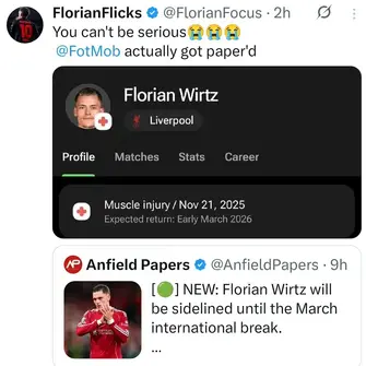 Florian Wirtz injury scare debunked - parody mix-up sparked brief app listing