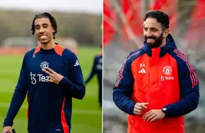 Leny Yoro says he thrives in a back three - but is just as calm in a back four photo