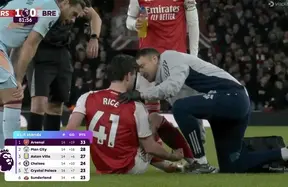 Declan Rice injury blow - soleus red flag puts Arsenal in trouble for Aston Villa photo