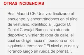 Carvajal’s alleged jibe to referee sparks storm - the report shows the officials got the big calls right photo