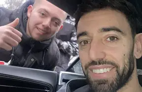 Bruno Fernandes seen at Carrington as recovery drags - return date still unknown photo