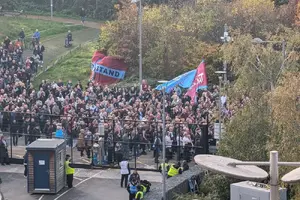 West Ham fans stage mass protest outside London Stadium with 'GSBOUT' chants photo