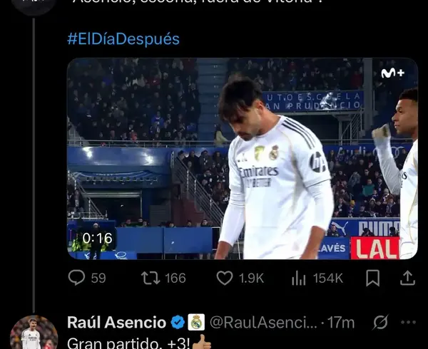 Marco Asensio answers Alavés hostility with an ice-cold line: "Great match. 3+" photo